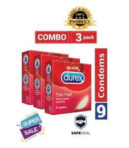 Durex -Thin Feel Condom - 3 pack= 9pcs