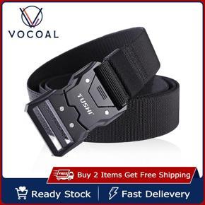 Vocoal Men Belt Outdoor Tactical Belt Quick Release Buckle Belt Nylon Web Waistband Elastic Belt Utility Gear Adjustable Heavy Duty Belt Casual Tooling Training Belt Military Trousers Belt for Man