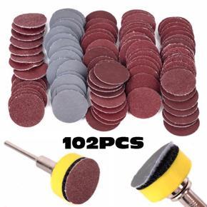 DASI 100PCS Sander Disc Sanding Polishing Pad Sandpaper Tool with Abrasives Hook & Loop Backer Plate