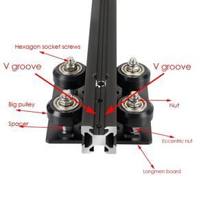 XHHDQES 2X 3D Printer for Openbuilds V Slot European Standard 2020 Aluminum Profile Pulley V-Slot Build Gantry Plate