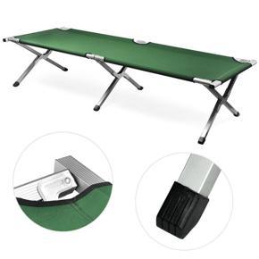 Folding Camping Bed Outdoor Portable Military Cot Sleeping Hiking Guest Travel - blackish green
