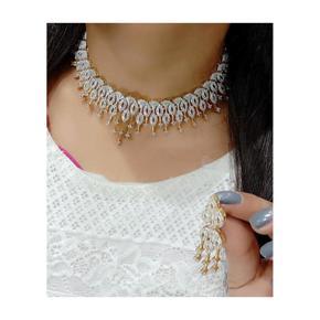 Jewar Mandi Alloy AD Pearl Jewellery Set for Women and Girls