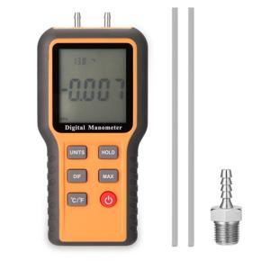 Digital Manometer LCD Display ℃ ℉ Switchable 12 Pressure Units Adjustable Indoor Temperature Measurement Tool Pipes Pressure Measuring Device