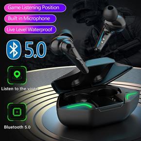 DASI TWS Bluetooth Gaming Headphone Low Latency Earphone Wireless Headset Noise Cancelling In-Ear Earbuds with Mic with Charging Case