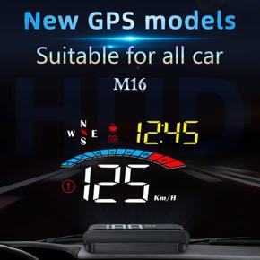 Car HUD Display, G-ps Head Up Display Windshield Projector with Speed, Digital Clock, Overspeed Warning, Mileage Measurement, Water Temperature, Direction, Single Range Display for All Vehicles