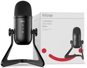 FIFINE K678 USB Podcast Microphone for Rec Stream, Condenser Computer Gaming Mic for PC Laptop . Headphone Output & Volume Control, Mic Gain Control, Mute Button for Vocal, YouTube