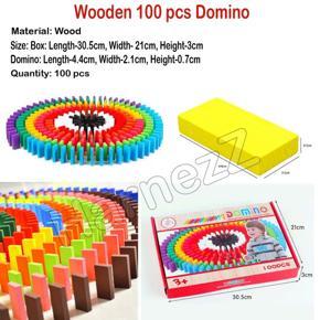 HarnezZ 100 pcs Wooden Dominos Blocks Set, Kids Game Educational Play Toy, Domino Racing Toy Game