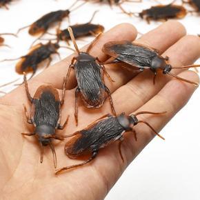 XHHDQES 24 Pcs Halloween Simulated Plastic Cockroaches Deceptive Props Toy Trick Decor