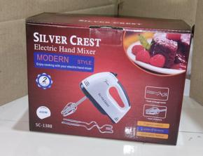 Silver Crest-450 Watt Electric Egg Beater and Mixer for Cake Cream - White