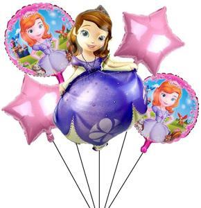 PRINCESS SOPHIA The First Cartoon Foil Balloon Set - 5 Pieces For Birthday Party Birthday Party Celebration Decoration Kids