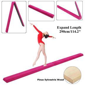 9.5' Folding Gymnastics Floor Balance Beam Skill Performance Training Equipment - Pink (pink)