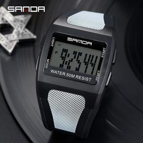 SANDA Men's Fashion Casual Watch Brand Digital Watch Luminous Luxury Waterproof Quartz Watch Outdoor Multifunction Watch