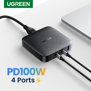 UGREEN PD Charger 100W 4 Ports USB Type C PD Fast Charger with Quick Charge 4.0 3.0 USB Phone Charger For MacBook Laptop Smartphone