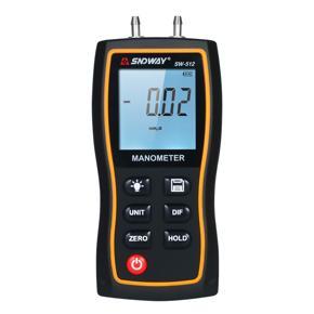 SNDWAY High Precision Differential Manometer Hand-held LCD Digital Dual-port Manometer Differential Air Pressure Gauges Tester with 11 Units of Measurement/±13.79kPa