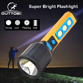 Outtobe Powerful Flas-hlight Bright LED Flas-hlight Outdoor Focusing  Torchlight Portable Home Emergency Lamp