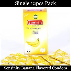 Sensinity Condom - Banana Flavored Condom - 12pcs Pack