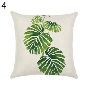 Monstera Leaf Square Linen Pillow Case Cushion Cover Sofa Bed Car Office Decor