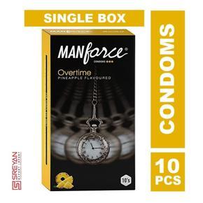 Manforce Overtime Pineapple 3in1 (Ribbed, Contour, Dotted) Condoms - 10s Pack(India)