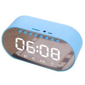 Leno Wireless Smart Alarm Clock Wireless Bluetooth Speaker Mirror Display Support Aux TF Audio Bluetooth Speaker For Office Home