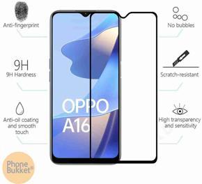 9H Full Glue Tempered Glass Screen Protector For Oppo A16