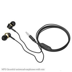 Hoco. M70 Universal Headset With Microphone Universal Fashion Wire Control Music Headset 3.5MM