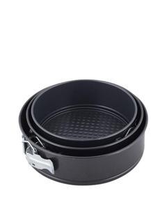 Non Stick Baking Moulds.Cake Baking Pans,Round Shaped Oven Baking Tray 3 Pieces Set - Black Color