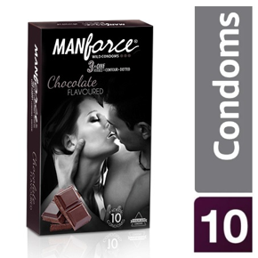 Manforce Chocolate Flavoure 3 in 1 Condoms - 10pcs Pack