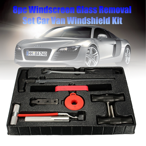 8Pcs Windscreen Glass Removal Remover Set Car Van Windshield Kit Hand Cutting Tool -