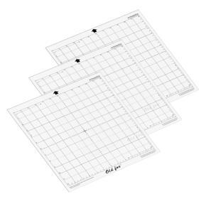 OLD FOX Replacement Cutting Mat Transparent Adhesive Mat with Measuring Grid 12 * 12 Inch for Silhouette Cameo Plotter Machine, 3pcs