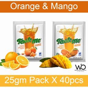 SMC Taste Me Orange & Mango Flavored Instant Drink Powder - 25Gm Pack X 40Pcs