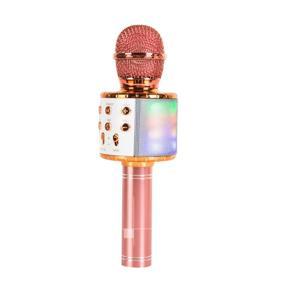 Bonaok Karaoke Metal Microphone Mobile Wireless Microphone Gold Rose