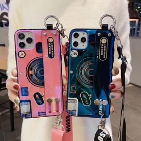 Retro camera wristband for Samsung S21plus mobile phone shell Samsung A12/A32 Blu-ray lanyard soft shell S22