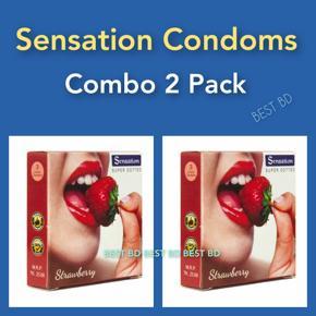 Combo 2 Pack Sensation Strawberry Condoms