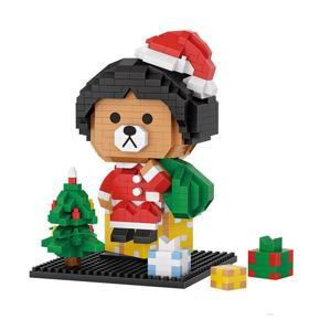 LOZ NEW Product 9275-6 Christmas Gift Bear Micro Diamond Assembled Building Block T-oy Childrens Christmas Gift