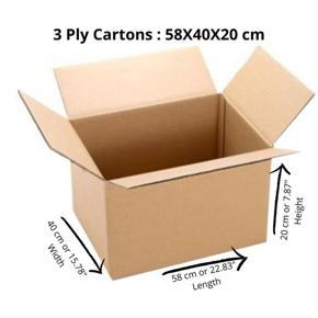 Packaging Cartons Using Garments, Household, Office 3 ply 2 pcs, Size: 58X40X20 cm