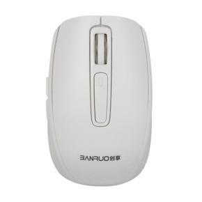 Rechargeable Wireless Mouse USB Optical Mute Mouse 2.4GHz for Computer Laptop - white