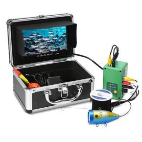 7'' Portable Fish Finder 1000TVL TFT Monitor Waterproof Underwater Video Camera Kit 30PCS LEDs Night Vision Fish Finder Equipment for Ice Lake Boat Reservoir Fishing