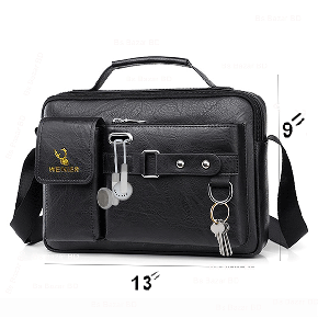Men's PU Leather Shoulder Bag Fashion Male Real Cowhide Messenger Crossbody Bag Men Business Travel Handbag Boy Phone Bag