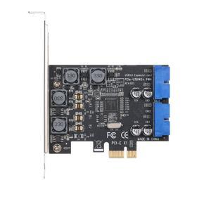 PCI-E USB3.0 Express Card 4 Ports External Dual 19/20Pin Front Connector Expansion Card