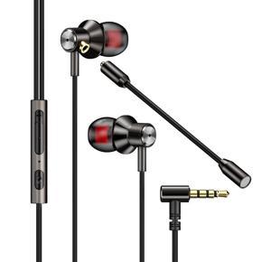 In Ear Earphone 3.5mm Dual Action Black Mobile Gaming Headset Mobile Phone Computer Universal Wired Headset for PUBG Gamer