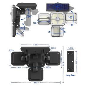 solar motion outdoor light-2 x Solar Outdoor Lights-Black