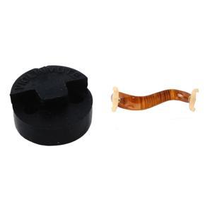 BRADOO- 1 Pcs Violin Mute Replacement Double Hole Tourte & 1 Pcs Maple Wood Violin Shoulder Rest 3/4 4/4 Size