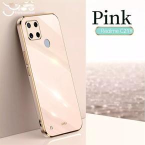 6D Plating Soft Case Lens Protector Square Frame Silicone Glossy case for Realme C21y/Realme C25y