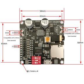 XHHDQES DY-HV20T Voice Playback Module 12V/24V Power Supply 10W/20W Amplifier Support Micro-SD Card MP3 Music Player for Arduino