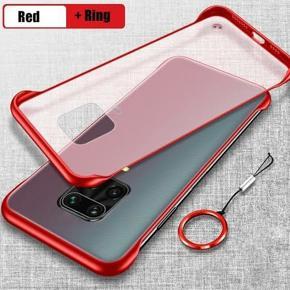 Redmi Note 9S Case Clear Shockproof Hard Frame Borderless With Ring Cover For Redmi Note 9 S Case Funda Case_Red