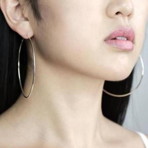 Silver Alloy Round Hoop Earrings for Women- 1 pair