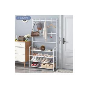 Stainless Steel Cloth And Shoes Rack White - Shoe Rack