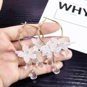 Trendy Acrylic Water Drop Women Dangle Earrings Crystal Flower Long Pendant Earrings For Women bag jewelry - Ear Ring - Earrings For Girls - Ear Ring - Ear Ring