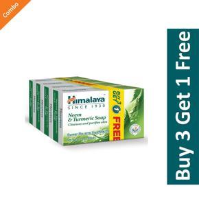 Himalaya Neem & Turmeric Soap Combo Pack (Buy 3 Get 1 Free) 125 gm