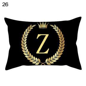 30x50cm Alphabet Crown Throw Pillow Case Cushion Cover Sofa Bed Car Decoration